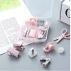 Mini Stapler Staple Punch Hole Tape Machine Set Ins Multifunction StationeryScrapbook Tool Box Office School Student Supplies